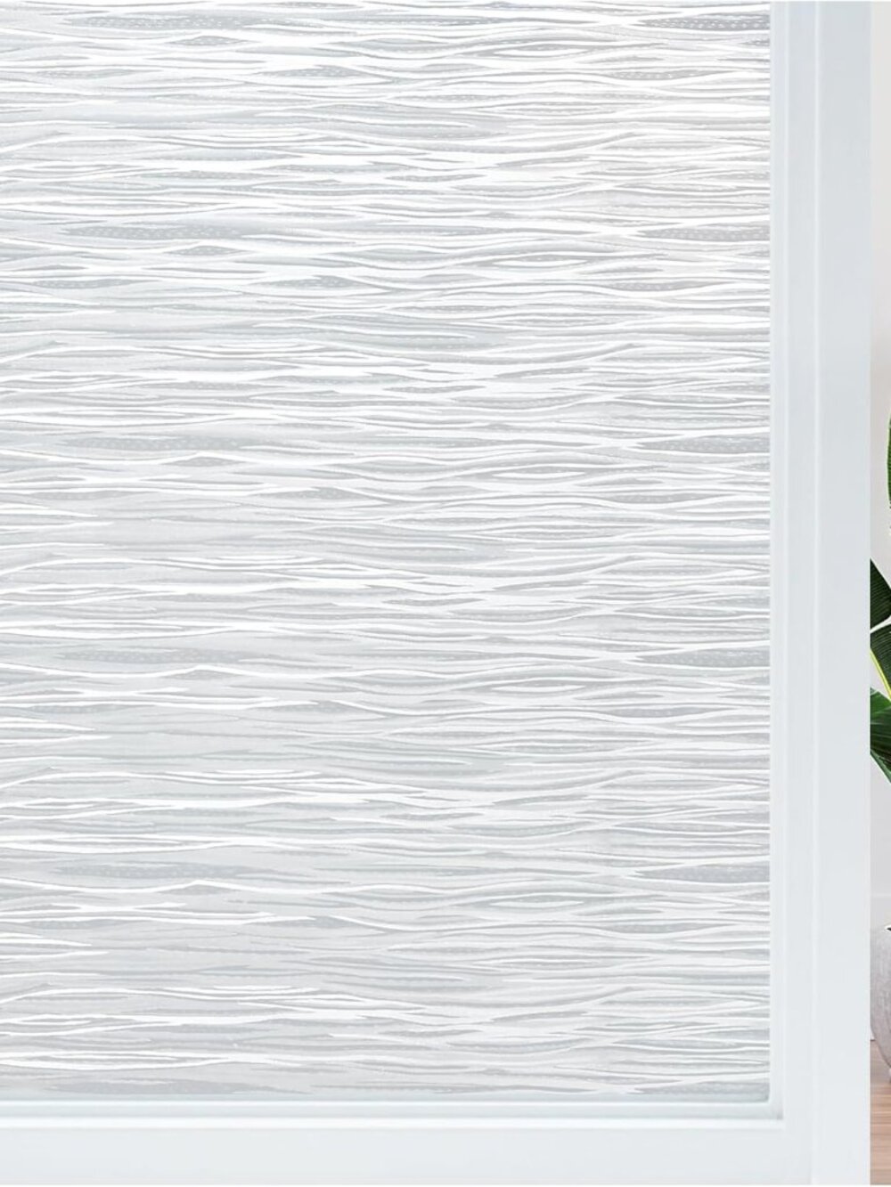 Window Privacy Film, Frosted Glass Non-Adhesive Film, 17.5" x 78.7"